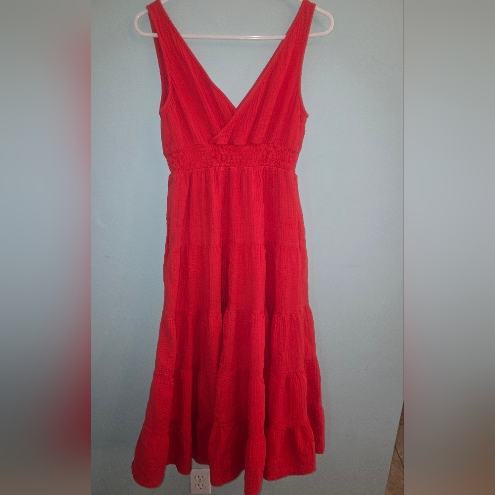 Universal Thread Women's Coral Red Maxi Dress - Picture 7 of 7